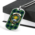 Purves Scottish Clan Tartan Military Dog Tag Necklace Jewelry