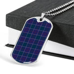 Navy US Edzell Scottish Clan Tartan Military Dog Tag Necklace Jewelry
