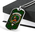 MacAlpine Modern Scottish Clan Tartan Military Dog Tag Necklace Jewelry
