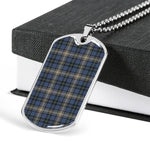 MacDowall Light Scottish Clan Tartan Military Dog Tag Necklace Jewelry
