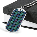MacTaggart Scottish Clan Tartan Military Dog Tag Necklace Jewelry