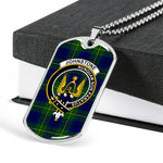 Johnstone Modern Scottish Clan Tartan Military Dog Tag Necklace Jewelry