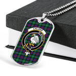 Calder Scottish Clan Tartan Military Dog Tag Necklace Jewelry