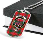 Dalzell Scottish Clan Tartan Military Dog Tag Necklace Jewelry