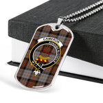 Cameron Of Erracht Weathered Scottish Clan Tartan Military Dog Tag Necklace Jewelry