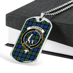 Fletcher Ancient Scottish Clan Tartan Military Dog Tag Necklace Jewelry