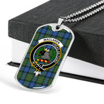 MacLaren Ancient Scottish Clan Tartan Military Dog Tag Necklace Jewelry