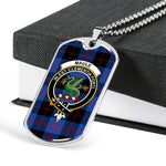 Maule Modern Scottish Clan Tartan Military Dog Tag Necklace Jewelry