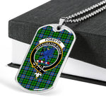 Forsyth Scottish Clan Tartan Military Dog Tag Necklace Jewelry