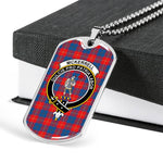 McKerrell Red Scottish Clan Tartan Military Dog Tag Necklace Jewelry