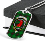 Halkerston Scottish Clan Tartan Military Dog Tag Necklace Jewelry