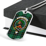 MacAlpine Ancient Scottish Clan Tartan Military Dog Tag Necklace Jewelry