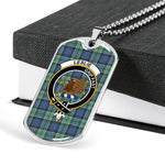 Leslie Hunting Ancient Scottish Clan Tartan Military Dog Tag Necklace Jewelry