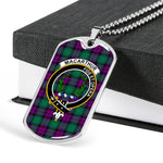 MacArthur Milton Scottish Clan Tartan Military Dog Tag Necklace Jewelry