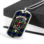 Colquhoun Modern Scottish Clan Tartan Military Dog Tag Necklace Jewelry