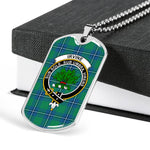 Irvine Ancient Scottish Clan Tartan Military Dog Tag Necklace Jewelry