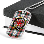 MacDuff Dress Modern Scottish Clan Tartan Military Dog Tag Necklace Jewelry
