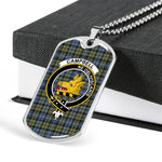 Campbell Faded Scottish Clan Tartan Military Dog Tag Necklace Jewelry
