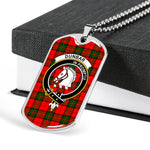Dunbar Modern Scottish Clan Tartan Military Dog Tag Necklace Jewelry