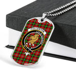 Fullerton Scottish Clan Tartan Military Dog Tag Necklace Jewelry