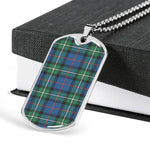 MacPhail Scottish Clan Tartan Military Dog Tag Necklace Jewelry