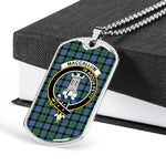 Malcolm Ancient Scottish Clan Tartan Military Dog Tag Necklace Jewelry