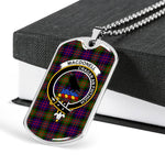 MacDonell Of Glengarry Modern Scottish Clan Tartan Military Dog Tag Necklace Jewelry