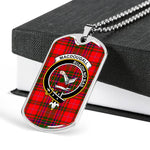 MacDougall Modern Scottish Clan Tartan Military Dog Tag Necklace Jewelry