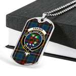 Fraser Hunting Ancient Scottish Clan Tartan Military Dog Tag Necklace Jewelry