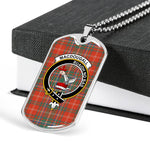 MacDougall Ancient Scottish Clan Tartan Military Dog Tag Necklace Jewelry