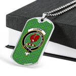 Currie Scottish Clan Tartan Military Dog Tag Necklace Jewelry
