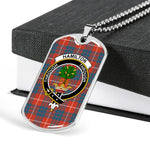 Hamilton Ancient Scottish Clan Tartan Military Dog Tag Necklace Jewelry