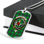 Elphinstone Hunting Scottish Clan Tartan Military Dog Tag Necklace Jewelry