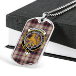 MacPherson Hunting Ancient Scottish Clan Tartan Military Dog Tag Necklace Jewelry