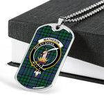 Matheson Green Scottish Clan Tartan Military Dog Tag Necklace Jewelry