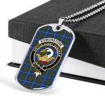 Edmonstone Scottish Clan Tartan Military Dog Tag Necklace Jewelry
