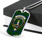 Henderson Modern Scottish Clan Tartan Military Dog Tag Necklace Jewelry