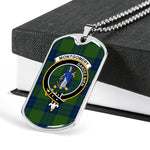 Montgomery Hunting Scottish Clan Tartan Military Dog Tag Necklace Jewelry