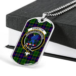 Forsyth Modern Scottish Clan Tartan Military Dog Tag Necklace Jewelry