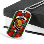 Fairlie Scottish Clan Tartan Military Dog Tag Necklace Jewelry
