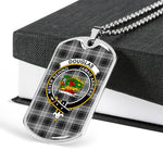 Douglas Grey Scottish Clan Tartan Military Dog Tag Necklace Jewelry