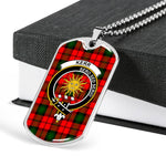 Kerr Modern Scottish Clan Tartan Military Dog Tag Necklace Jewelry
