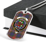 Fraser Hunting Modern Scottish Clan Tartan Military Dog Tag Necklace Jewelry