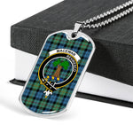 MacEwan Ancient Scottish Clan Tartan Military Dog Tag Necklace Jewelry