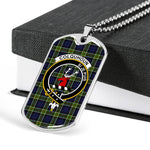 Colquhoun Scottish Clan Tartan Military Dog Tag Necklace Jewelry
