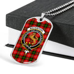 MacKintosh Scottish Clan Tartan Military Dog Tag Necklace Jewelry