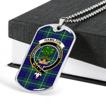 Hamilton Hunting Modern Scottish Clan Tartan Military Dog Tag Necklace Jewelry