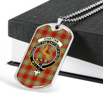 Chattan Scottish Clan Tartan Military Dog Tag Necklace Jewelry