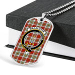 MacAlister Dress Scottish Clan Tartan Military Dog Tag Necklace Jewelry
