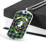 Colville Scottish Clan Tartan Military Dog Tag Necklace Jewelry